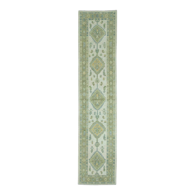 Turkish Oushak Rug 2'10" x 12'7" #19169 For Sale