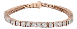 1.50ctw Diamond Tennis Bracelet 14k Rose Gold 9" 3.7mm