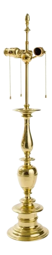 Mid-century Single Cast Brass Lamp