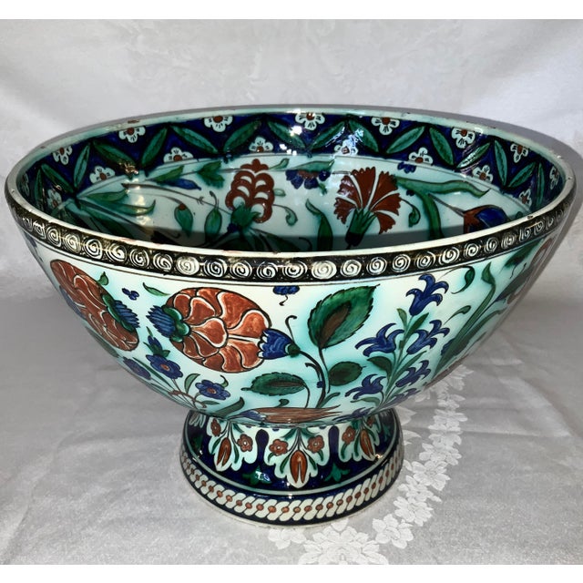 Cantagalli Iznik Style Pottery Footed Bowl. Late 19th Century after the influence of his friendship with William De...