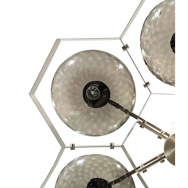 Not Yet Made - Made To Order 21st Century Hive Satin Nickel Smoky Bubbles Murano Flush Mount by Fabio LTD For Sale - Image 5 of 7