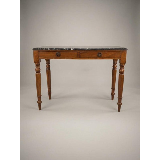 2000 - 2009 19th Century Mahogany and Marble Top Side Table For Sale - Image 5 of 5