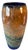 Glass Abstract Textural Art Glass Amber Blue Ovoid Vase For Sale - Image 7 of 17