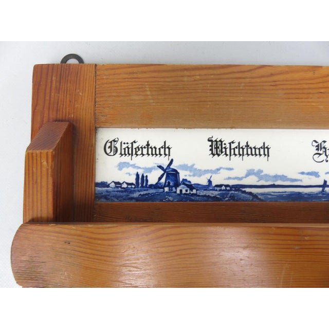 Art Nouveau Towel Board in Glass, Ceramic and Wood, 1890s For Sale - Image 11 of 18