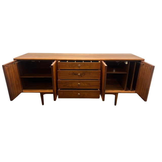 Mid-Century Modern 1950s Mid Century Modern Kipp Stewart for Drexel Declaration Walnut Credenza Buffet For Sale - Image 3 of 18