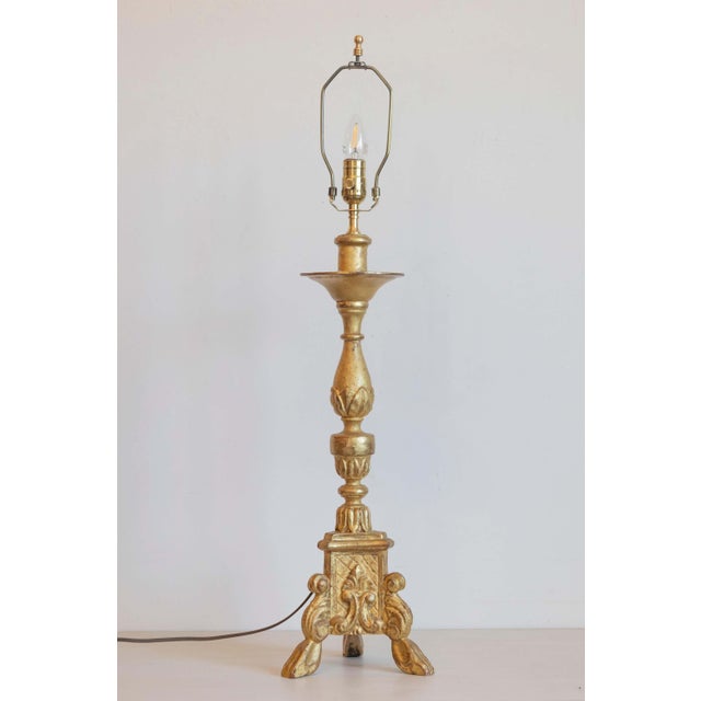 Gold Mid 20th Century French Lamp For Sale - Image 8 of 8