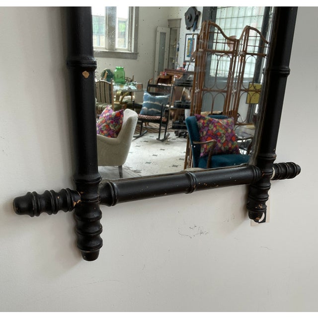 Early 20th C. Antique Faux Bamboo French Provincial Mirror For Sale In Raleigh - Image 6 of 13