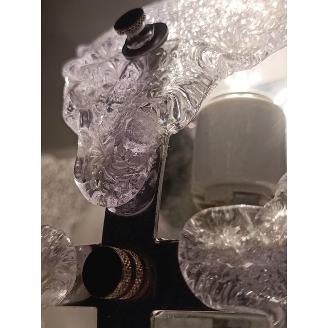 Metal Murano Ice Glass Wall Light, 1970s For Sale - Image 7 of 9