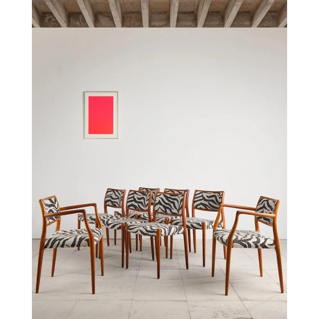 Teak Model 80 Dining Chairs and Model 65 Armchairs by Niels O. Møller for j.l. Møllers, Denmark, 1960s, Set of 8 For Sale - Image 6 of 18