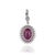 8.69Ct Oval Cut Ruby & Diamond Halo Contemporary Pendant in 14k White Gold For Sale - Image 9 of 14