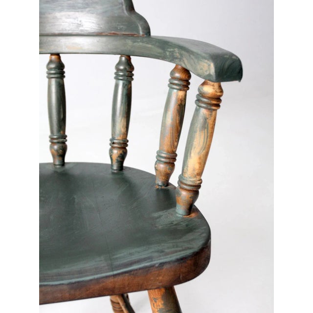 Early 20th Century Antique Painted Captain's Chair For Sale - Image 5 of 11