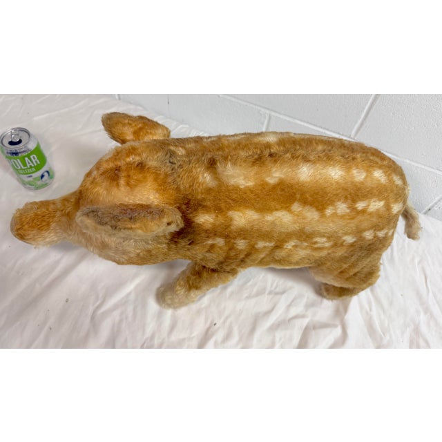 Brown Large Vintage Handmade German Steiff Mohair Dalle Boar Pig Stuffed Animal 23 In. For Sale - Image 8 of 16