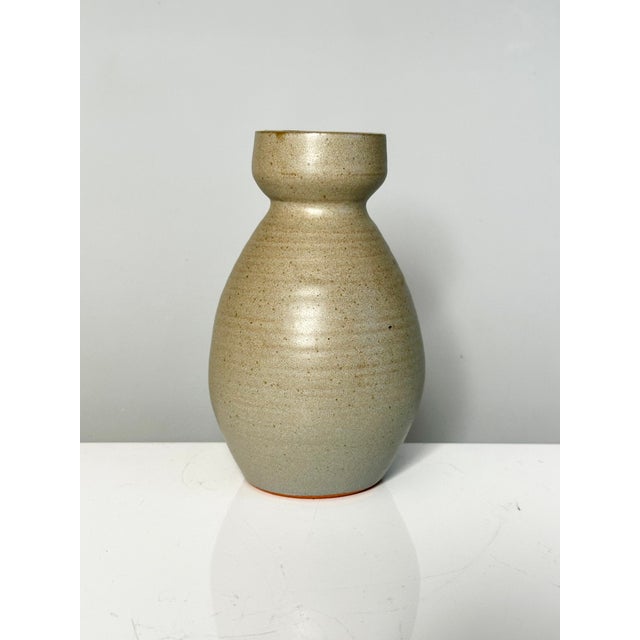 Mid-Century Modern Olive-Grey Studio Ceramic Vase from Töpferhof Römhild, Germany, 1960s For Sale - Image 3 of 12