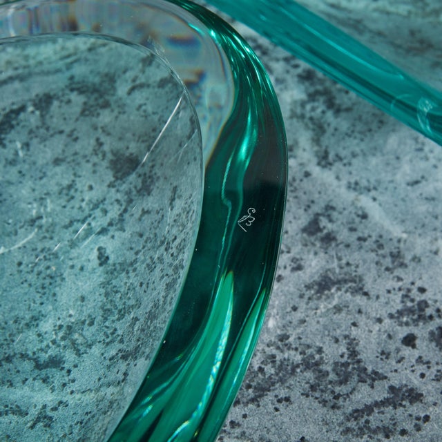 1950s Oval Handblown Glass Bowl by Erwin Walter Burger for Fontana Arte, Italy 1950s For Sale - Image 5 of 18