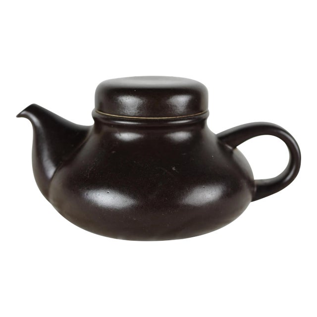 1970s Italian Franco Pozzi Gresline Black Teapot For Sale