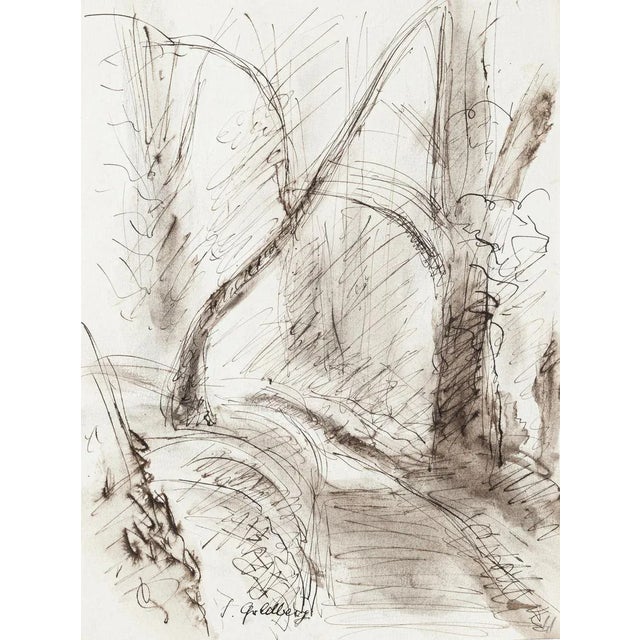 Forest is an original drawing in mixed media on paper realized by Simon Goldberg (1913-1985). Hand-signed on the lower...