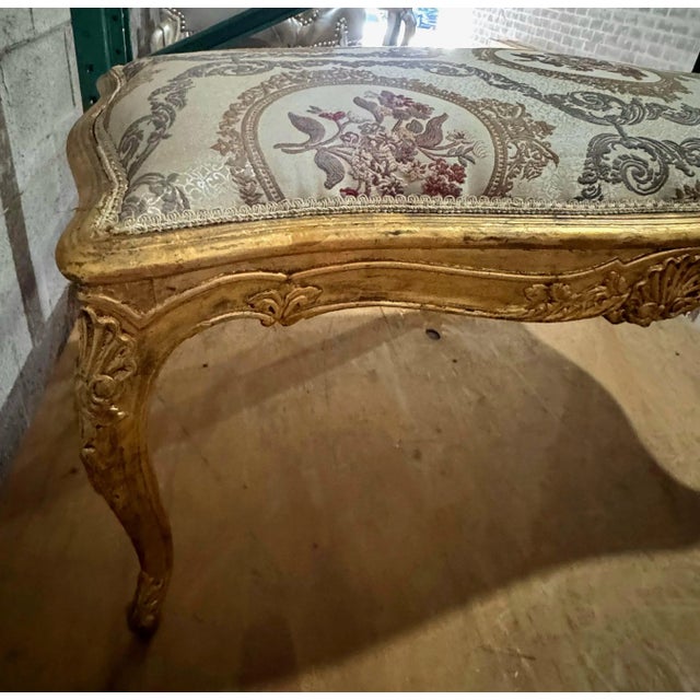 French Bench French Style With Gold Leaf Details For Sale - Image 3 of 6