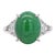 5.87 Carat Grade a Jadeite Jade and Diamond Platinum 3 Stone Ring Size 7.25 For Sale