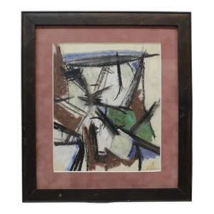 Leon Wall Abstract Oil on Paper
