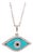 Mid 20th Century Diamond Turquoise Sapphire 18k White Gold Evil Eye Pendant Necklace For Sale