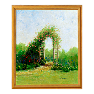 Floral Garden Archway Landscape With Roses by Marnie Dufau