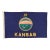 Vintage Cotton State Flag of Kansas With Sewn Lettering For Sale