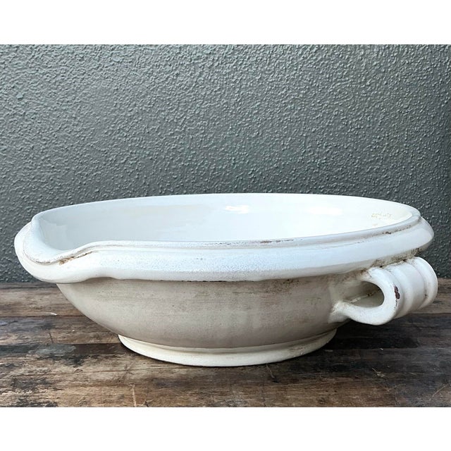 Vintage Glazed Ceramic Large Bowl For Sale - Image 12 of 12
