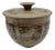 Handmade Creek Studio Stoneware Covered Pot or Lidded Vessel With Abstract Impressions For Sale