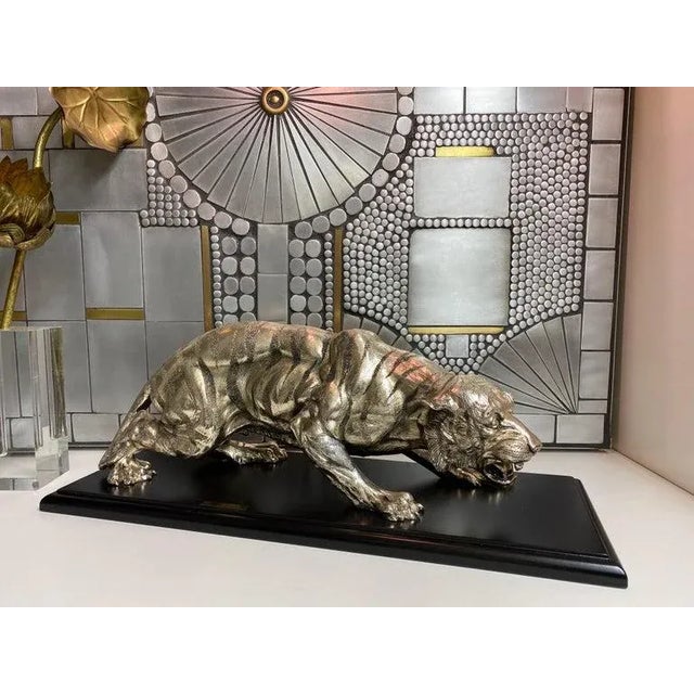 Hollywood Regency 1990s Santini Bengal Tiger Sculpture For Sale - Image 3 of 13
