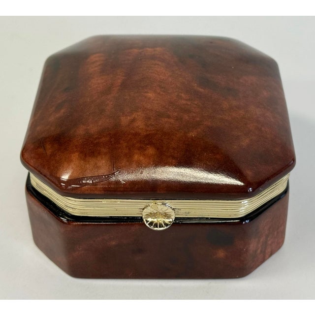 Mid-Century Modern Vintage Frederick Cooper Style Porcelain Faux Burl Wood Box For Sale - Image 3 of 11