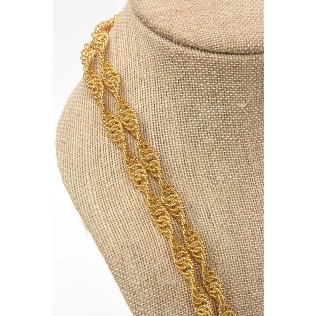 Metal Vintage Gold Plated Spiral Chain Wrap Long Necklace For Sale - Image 7 of 8