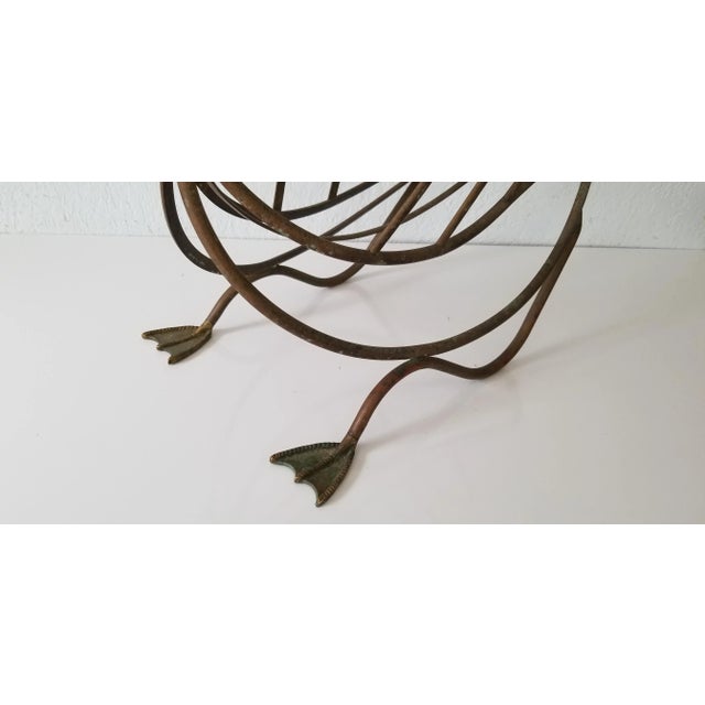 Metal Maison Jensen Style Italian Brass Magazine Rack / Holder/ Sold For Sale - Image 7 of 10