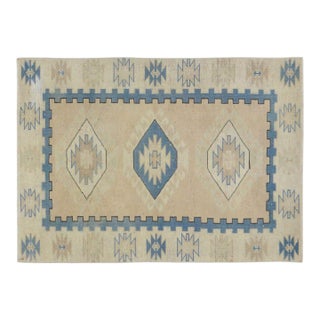 Vintage Turkish Anatolian Hand Knotted Wool Rug, 3'x4'3'' For Sale