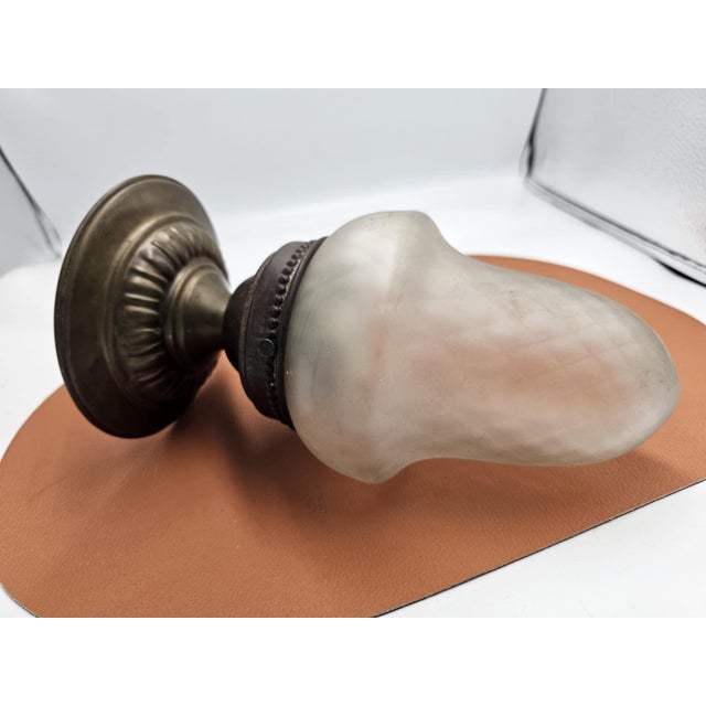 Pre-war, Art Deco brass ceiling lamp, dimensions: height 24 cm, diameter 13.5 cm. Up to 250V (Europe/UK Standard).The...