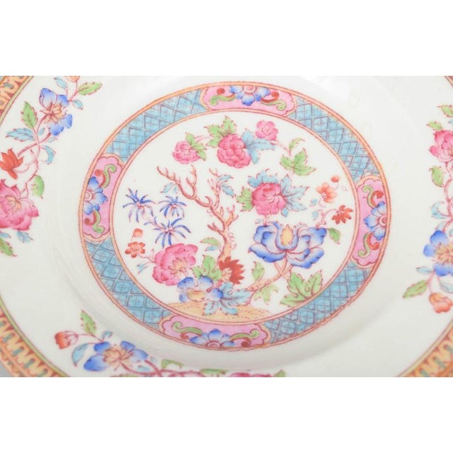 Deep Faience Plates with Oriental Pattern from Cauldon China, England, Set of 3 For Sale - Image 3 of 5