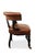 Tan Leather & Mahogany Button Back Library Chair on Porcelain Castors For Sale - Image 5 of 6