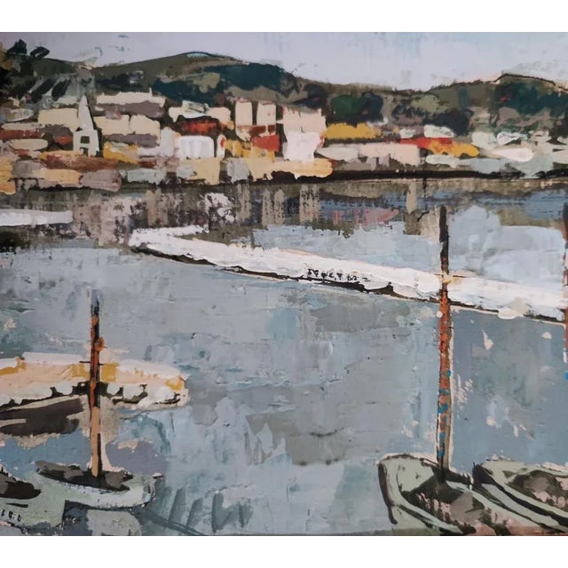 1960s Tom Davies, Vue du port, 1962, Oil on Cardboard, Framed For Sale - Image 5 of 10