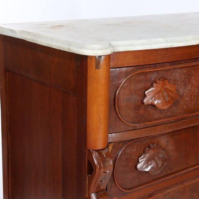 Renaissance Revival Carved Walnut & Marble Dresser C1890 For Sale - Image 12 of 12