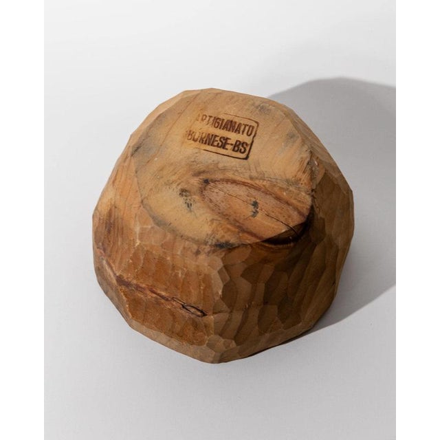 Vintage Brutalist Sculptural Handcarved Wooden Mortar, 1970s, Set of 2 For Sale - Image 9 of 11