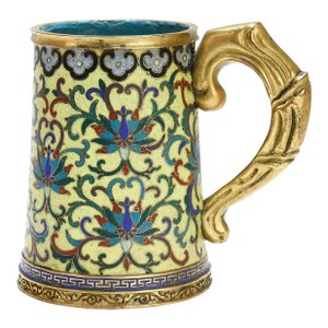 Antique Chinese Qianlong Period Cloisonné Enamel Mug or Tankard