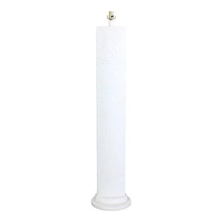 Mid-Century Plaster Floor Lamp With Foliage Motif For Sale