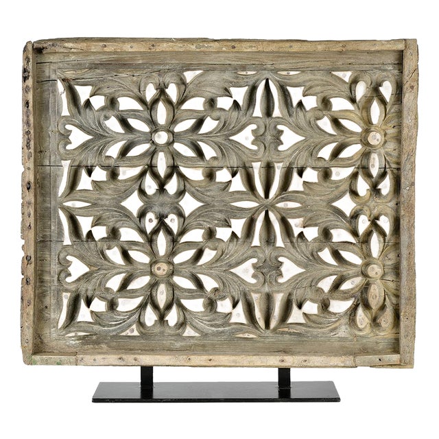 Indian Wall Print Panel on Base For Sale