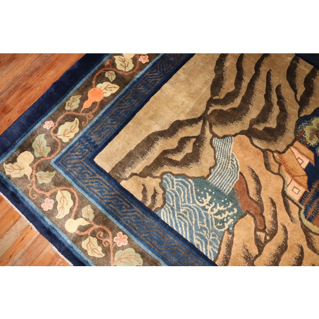 Early 20th Century Zabihi Collection Chinese Peking Pictorial Gallery Size Rug - 6' x 12'3" For Sale - Image 11 of 12