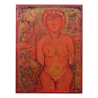 Leszek Rózga, Etruscan Venus, Nude, 1994, Gouache and Acrylic on Paper For Sale