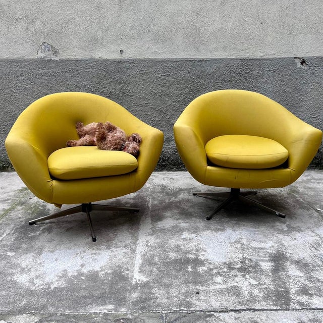 Set of Swivel Armchairs by Eric Carl Klote for Overman MFG, 1960s For Sale - Image 3 of 11