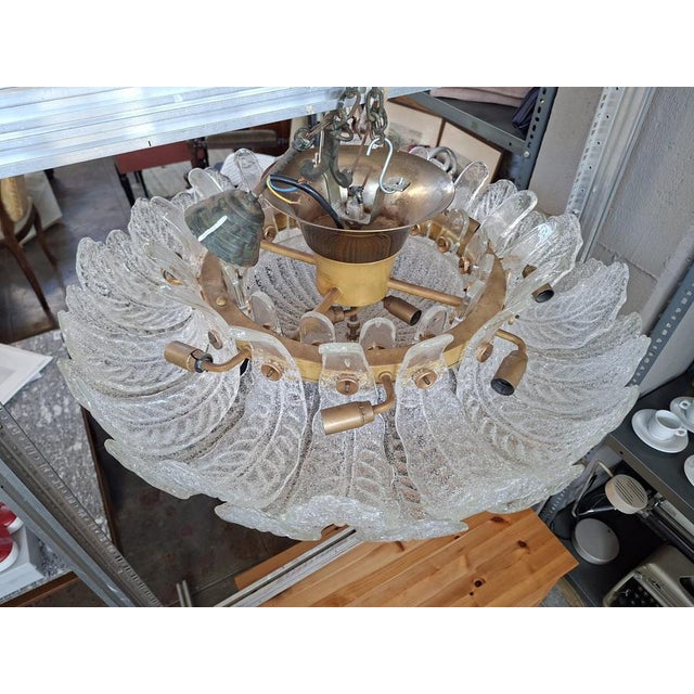 Murano Glass Ceiling Light attributed to Barovier and Toso, 1950 For Sale - Image 14 of 18