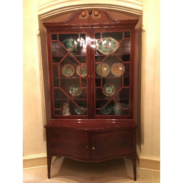 Early 19th Century American Federal Period Mahogany & Satinwood Inlaid Cabinet C. 1820 For Sale - Image 5 of 7