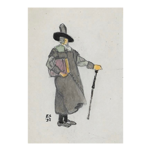 1932 Pilgrim Costume Study by Eunice Starkie