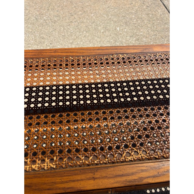 Chinoiserie Vintage Faux Bamboo Console Table For Sale - Image 3 of 9