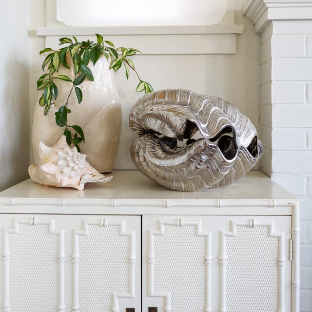 1980s Two Arthur Court Giant Aluminum Clam Shell Bowls, Sold Separately For Sale - Image 5 of 18